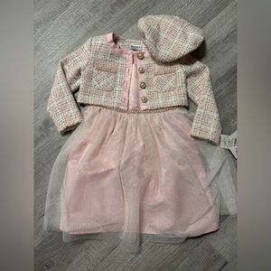 Blue Bari Boulevard pretty tweed dress & Baret set